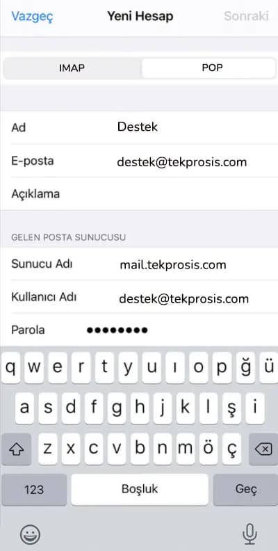 Adım 6: IMAP Hesabı Seçin